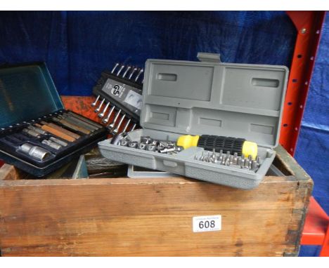 A wood drawer with spanner