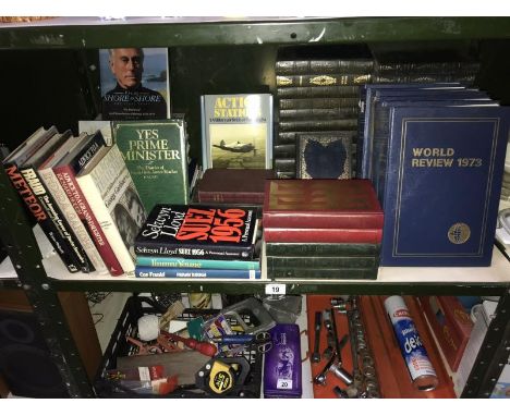 A shelf of books, including autobiographys and literary classics etc