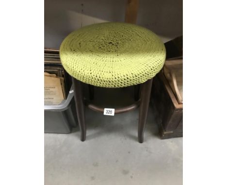 A vintage stool with bergere wicker seat a/f