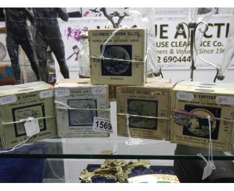 10 boxed sets of Victorian magic lantern slides.