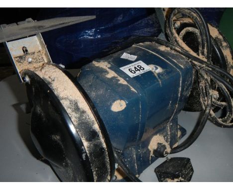A bench grinder