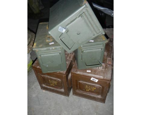 5 military ammunition boxes (81mm mortar and 5.62 NATO)