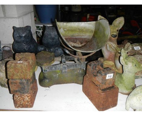 A vintage grocery shop scales and weights