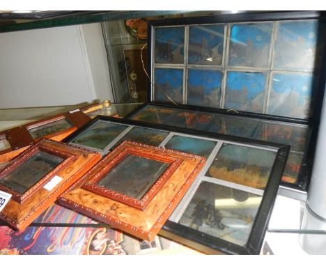 A quantity of framed magic lantern slides.
