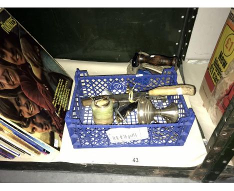 Penknives, fishing scales, lighter, carver etc.