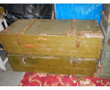 2 ex military wooden tool crates
