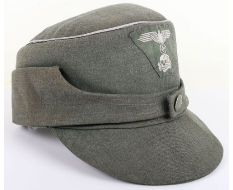 Waffen-SS Officers M-43 Field Cap, good example of an M-43 single button field cap produced in the so called Italian cloth wi