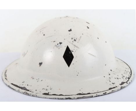 WW2 British Pre-1942 Head Warden Steel Helmet, fine example of a white painted British steel helmet with the pre-1942 designa