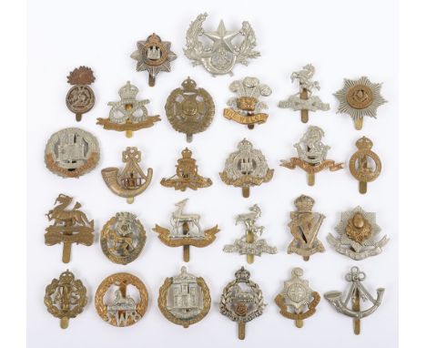 26x British Infantry of the Line Cap Badges, good selection of cap badges, all being other ranks, including Ox &amp; Bucks Li