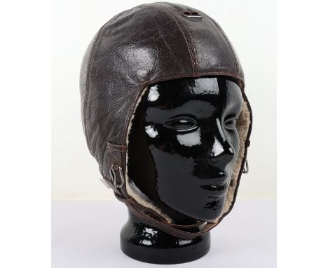 German Luftwaffe K-33 Flight Helmet, good example of the brown leather flight helmet worn by pilots during training and aircr