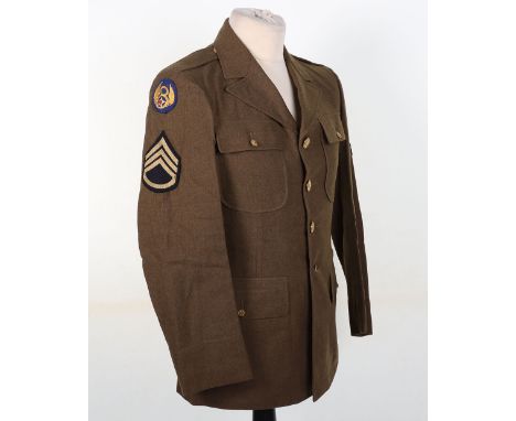 WW2 American 8th Air Force Other Ranks Tunic, good example of a four pocket wool tunic with gilt metal tunic buttons, embroid