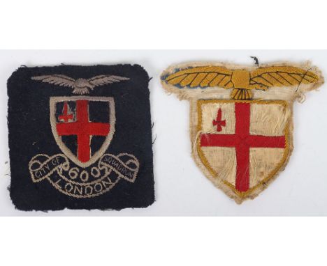 Royal Air Force No 600 (City of London) Squadron Flight Suit Patch, fine example of a embroidered flight suit patch in the fo