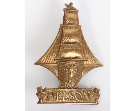 WW1 Royal Naval Division Nelson Battalion Cap Badge, fine brass die-stamped example with lug fittings and J R Gaunt makers ta