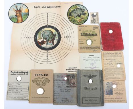 Third Reich NSDAP Membership Book Grouping of SA / NSKK Member Max Wolfram, the group consists of a well worn and used NSDAP 