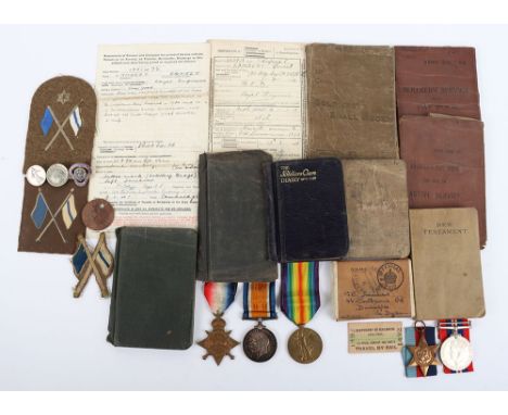 WW1 Medal Group of Five Covering Service Across Both World Wars, Accompanied by an Extremely Impressive Collection of Origina