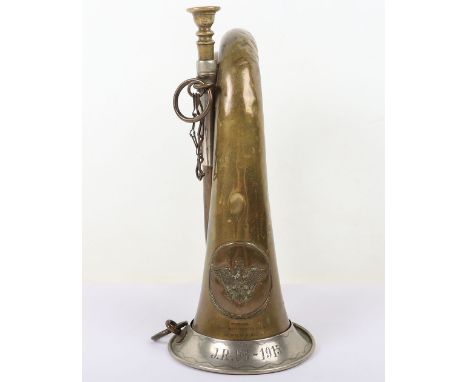 Imperial German Prussian Infantry Regiment Nr 96 (7th Thuringen Infantry) Bugle, good example of a standard Prussian issue br