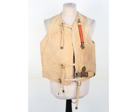 Rare Battle of Britain Period Luftwaffe Schwimmweste (Life Preserver), good example of a yellow rubberised canvas cloth with 