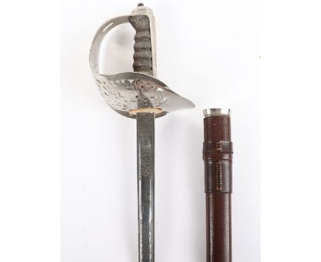 EIIR 1897 Pattern Royal Marines Officers Sword, regulation blade by Wilkinson No.83291 etched with crowned royal cipher, The 