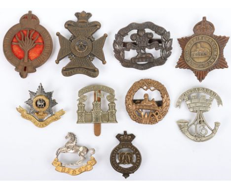 Selection of Various British Regimental Badges, including 60th foot (Kings Royal Rifle Corps) other ranks glengarry badge, Li