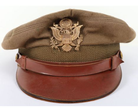 WW2 USAAF Officers Peaked 50 Missions Style Crusher Cap by Bancroft, good example of a standard American made officers peaked