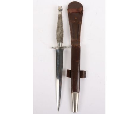 WW2 British 2nd Pattern Nickel Plated Fairbairn Sykes (F.S) Commando Knife, good example with nickel plated finish to the hil