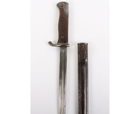 Imperial German Model 1898 n.a 2nd Pattern Bayonet, having two piece wooden grips and steel pommel with acceptance stamps to 