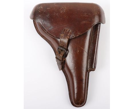 WW1 German Officers P08 Luger Pistol Holster, fine example of a standard brown leather holster which retains the original sec