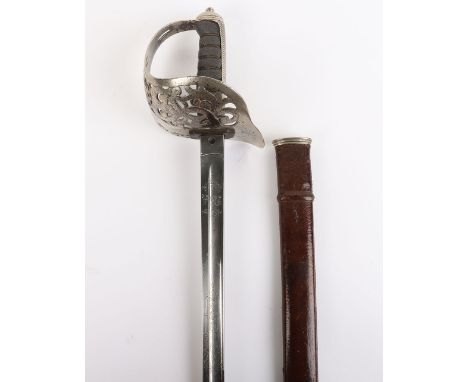 Victorian 1895 Pattern Infantry Officers Sword by McBride, Charles Street, St James’s, London, regulation blade etched with c