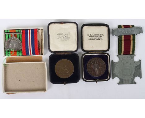 An Unusual WW2 Home Guard Officers Medal Grouping, consisting of Defence medal, War medal 1939-45, with Army enclosure slip i