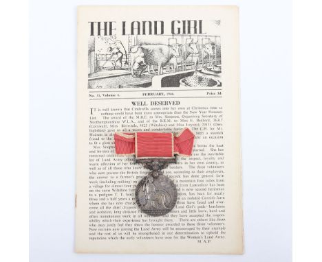 A Very Unusual Second World War Civilian British Empire Medal to a Member of the Women’s Land Army, British Empire medal (Civ