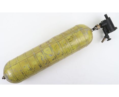 WW2 USAAF Type B-2 Aircrew Oxygen Bottle, good example of the large oxygen bottle cylinder with the details printed to the ce