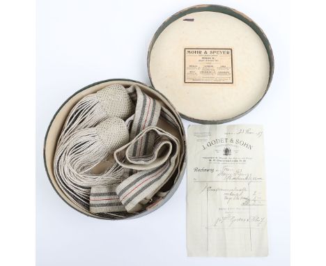 Imperial German Officers Uniform Waist Sash, fine example of an officers brocade waist sash which is housed in its original s