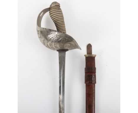 British 1912 George V Cavalry Sword Middlesex Yeomanry by Wilkinson, numbered 52301, regulation pattern officers sword with l