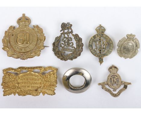 7x Indian Army Headdress Badges, including 81st Pioneers pagri badge with pin fitting, Queen Victoria’s Own Corps of Guides c