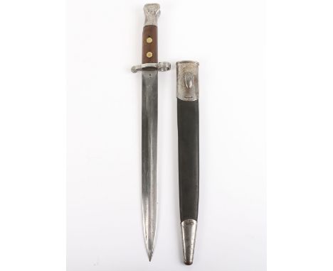 British M1888 Lee Metford Mk1 Type 2 Bayonet, good example with the wooden grip having two brass securing rivets, oil hole ju