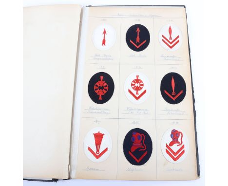 Superb WW2 German Insignia Factory Sample Book with Kriegsmarine Trade &amp; Proficiency Badges, the large folder with pull o