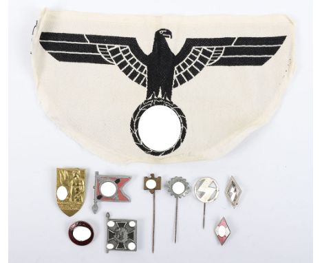 Third Reich Badge and Insignia Grouping, consisting of enamel HJ diamond membership badge with pin back fitting, reverse stam