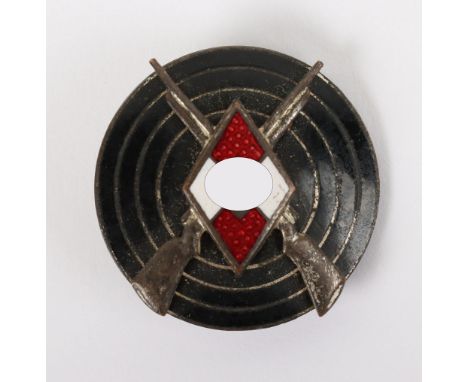 Third Reich Hitler Youth Shooting Badge, good example of an enamelled circular shooting award of the Hitler Youth with enamel