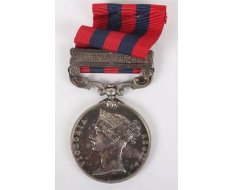 India General Service Medal 1854-95 for Service in the 1887 Burma Campaign with the Hampshire Regiment, India General Service