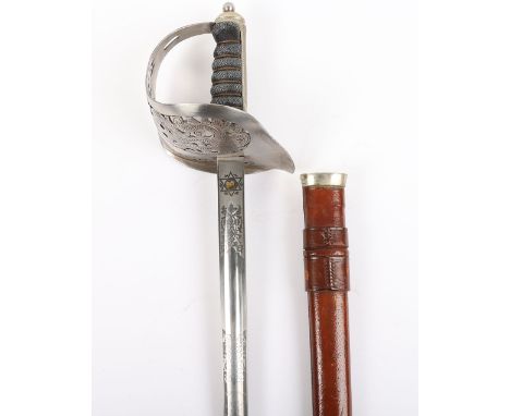 British George V 1897 Pattern Infantry Officers Sword of the Royal Engineers, regulation pattern infantry officers sword with