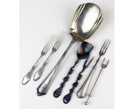 Seven (7) Vintage Sterling Silver Flatware Items Including Five (5) Small Forks, One (1) Small Spoon and One (1) Vintage Gorh