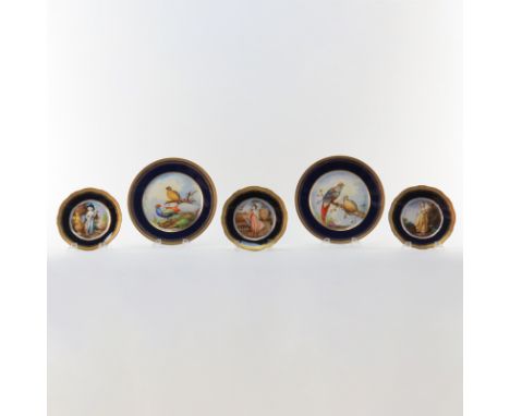 Grouping of Five (5) Theodore Haviland Limoges Bazar Colon Porcelain Cabinet Plates. Includes 3 bread/butter plates and 2 din