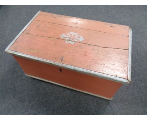 A 19th century painted shipping trunk  