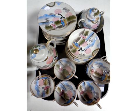 A Japanese eggshell tea service 