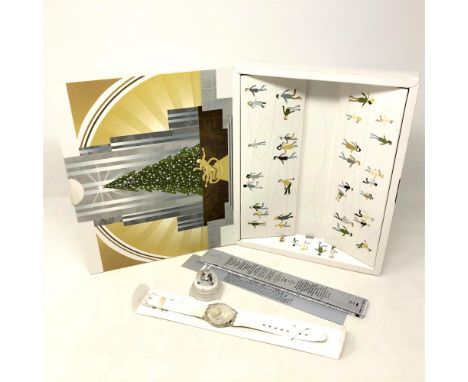 A Swatch Snow Dance watch in box. 