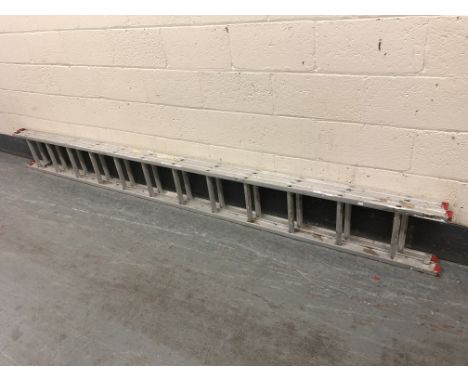 An aluminium extension ladder 