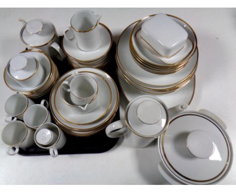 A Thomas white and gilt rimmed tea and dinner service   