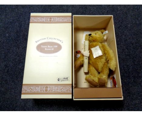 A Steiff 1908 Limited Edition British Collector's replica teddy bear with certificate, boxed  