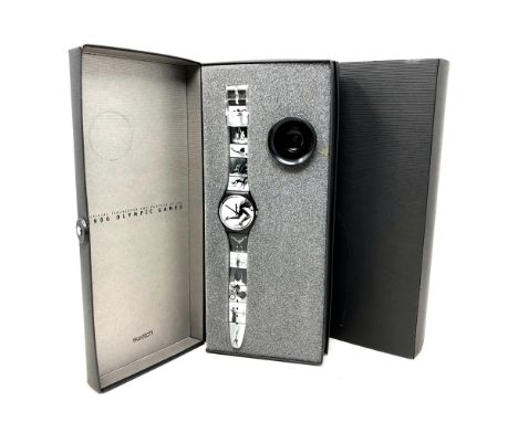 A Swatch 1996 Olympic Games watch in box. 