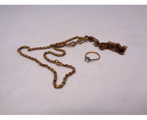 A quantity of vintage chains, rolled gold etc 
